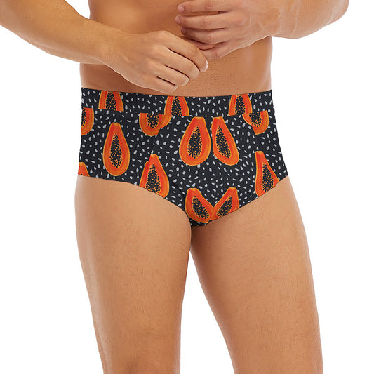 Exotic Papaya Pattern Print Men's Briefs