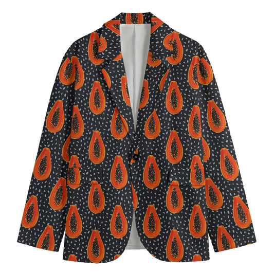 Exotic Papaya Pattern Print Men's Cotton Blazer