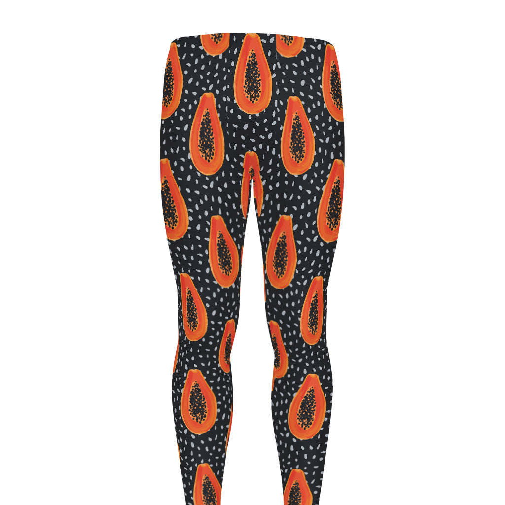 Exotic Papaya Pattern Print Men's leggings