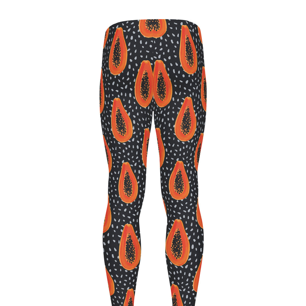 Exotic Papaya Pattern Print Men's leggings