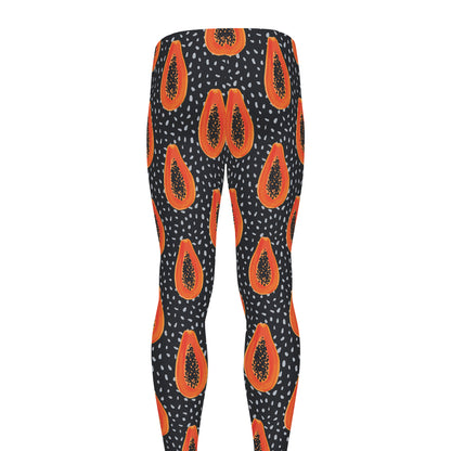 Exotic Papaya Pattern Print Men's leggings