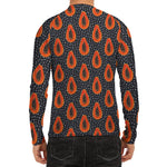 Exotic Papaya Pattern Print Men's Long Sleeve Rash Guard