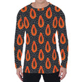 Exotic Papaya Pattern Print Men's Long Sleeve T-Shirt