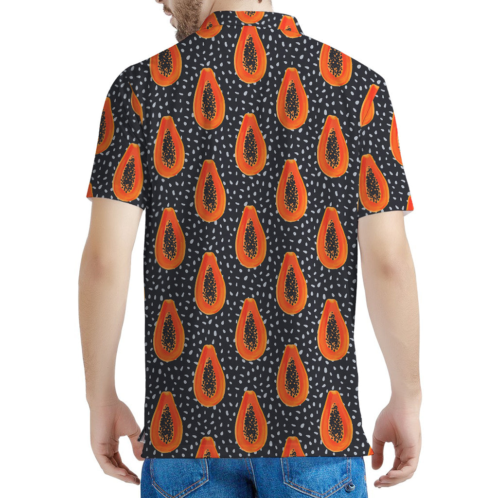 Exotic Papaya Pattern Print Men's Polo Shirt