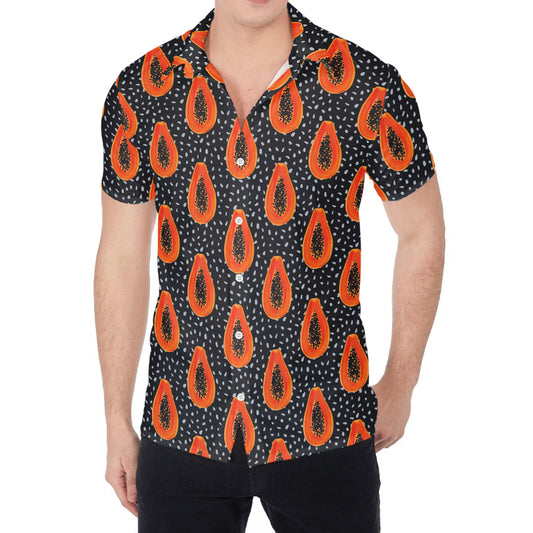 Exotic Papaya Pattern Print Men's Shirt