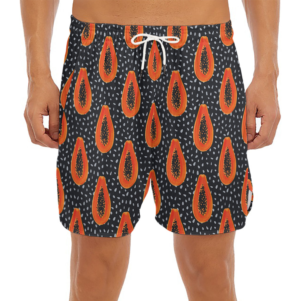 Exotic Papaya Pattern Print Men's Split Running Shorts