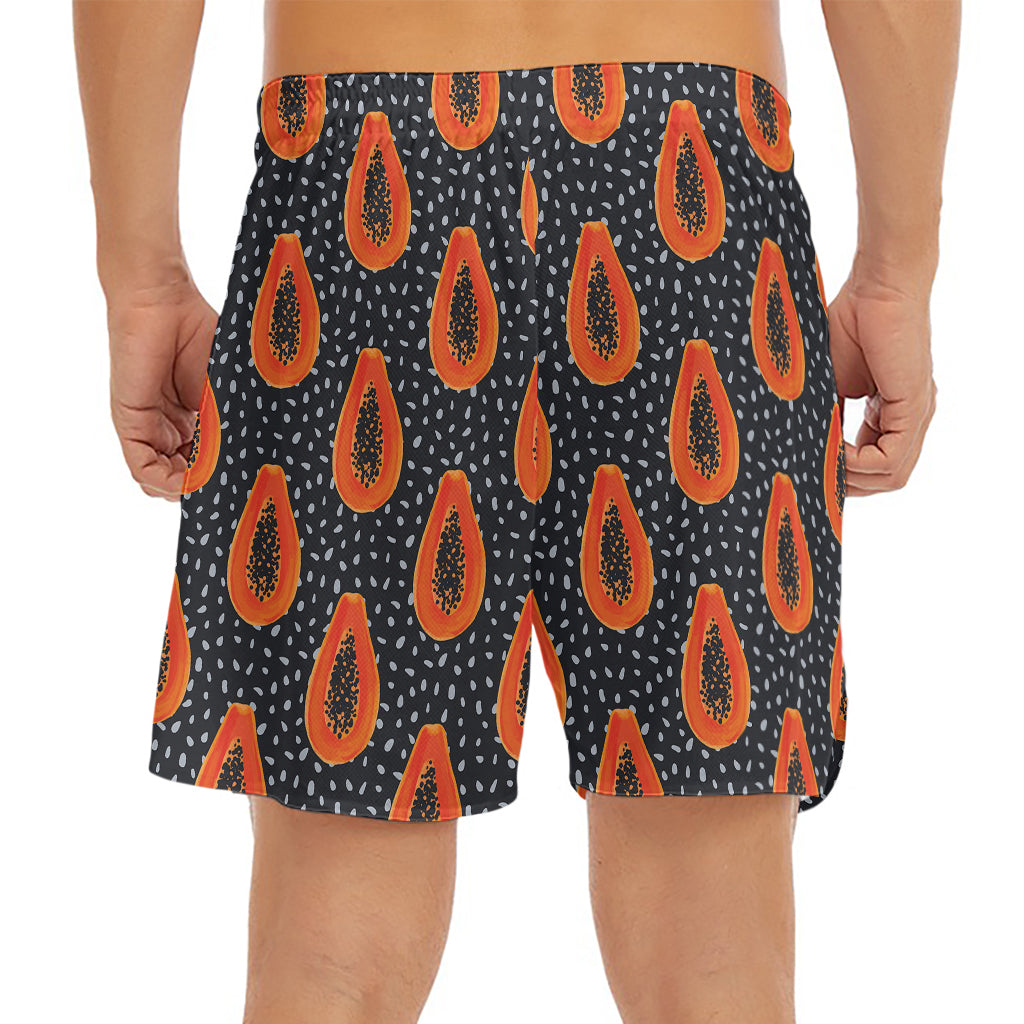 Exotic Papaya Pattern Print Men's Split Running Shorts
