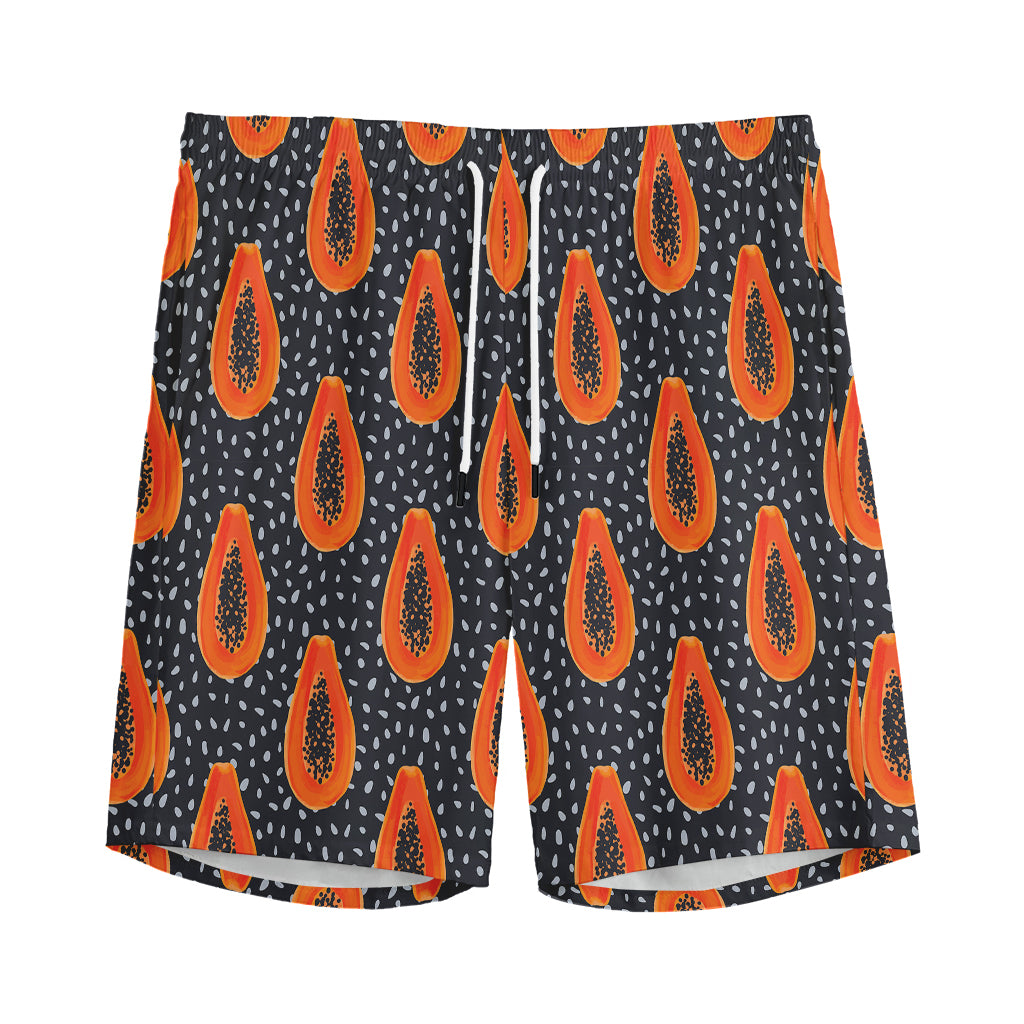 Exotic Papaya Pattern Print Men's Sports Shorts