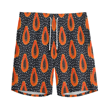 Exotic Papaya Pattern Print Men's Sports Shorts