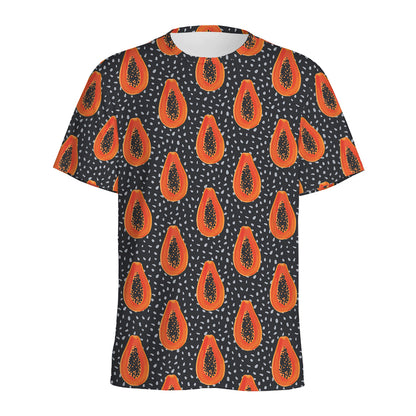 Exotic Papaya Pattern Print Men's Sports T-Shirt