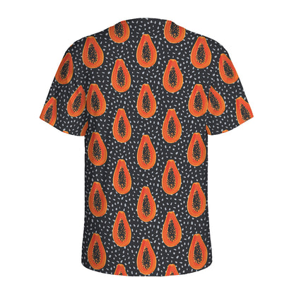 Exotic Papaya Pattern Print Men's Sports T-Shirt
