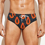 Exotic Papaya Pattern Print Men's Swim Briefs