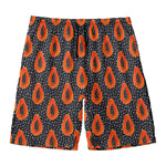 Exotic Papaya Pattern Print Men's Swim Trunks