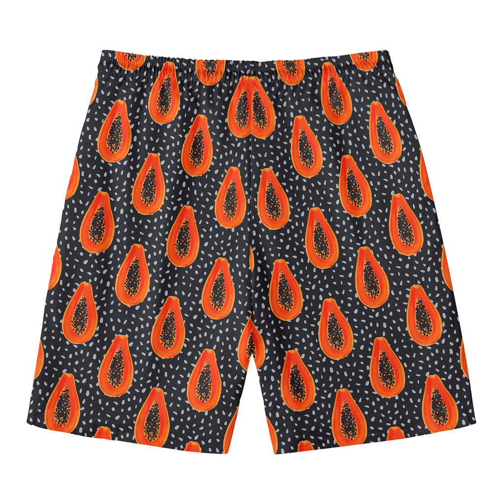 Exotic Papaya Pattern Print Men's Swim Trunks