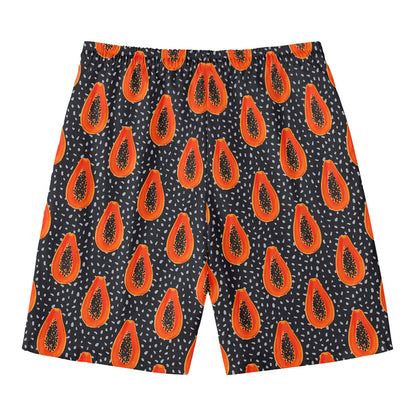 Exotic Papaya Pattern Print Men's Swim Trunks