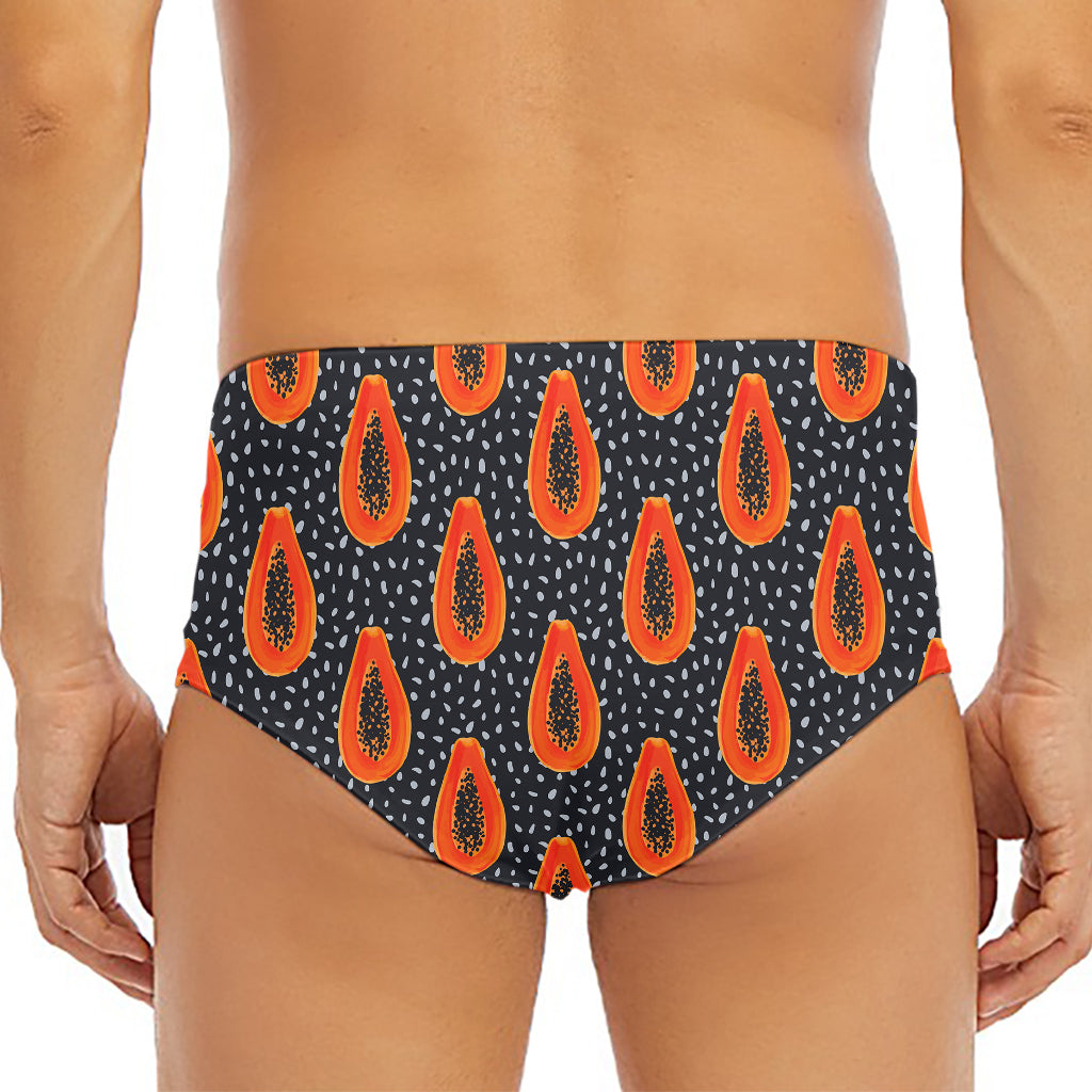 Exotic Papaya Pattern Print Men's Triangle Swim Briefs