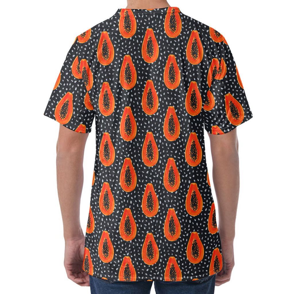Exotic Papaya Pattern Print Men's Velvet T-Shirt
