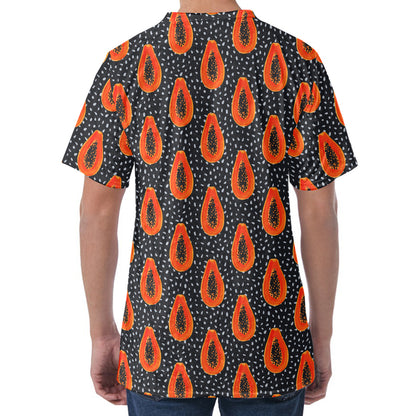 Exotic Papaya Pattern Print Men's Velvet T-Shirt