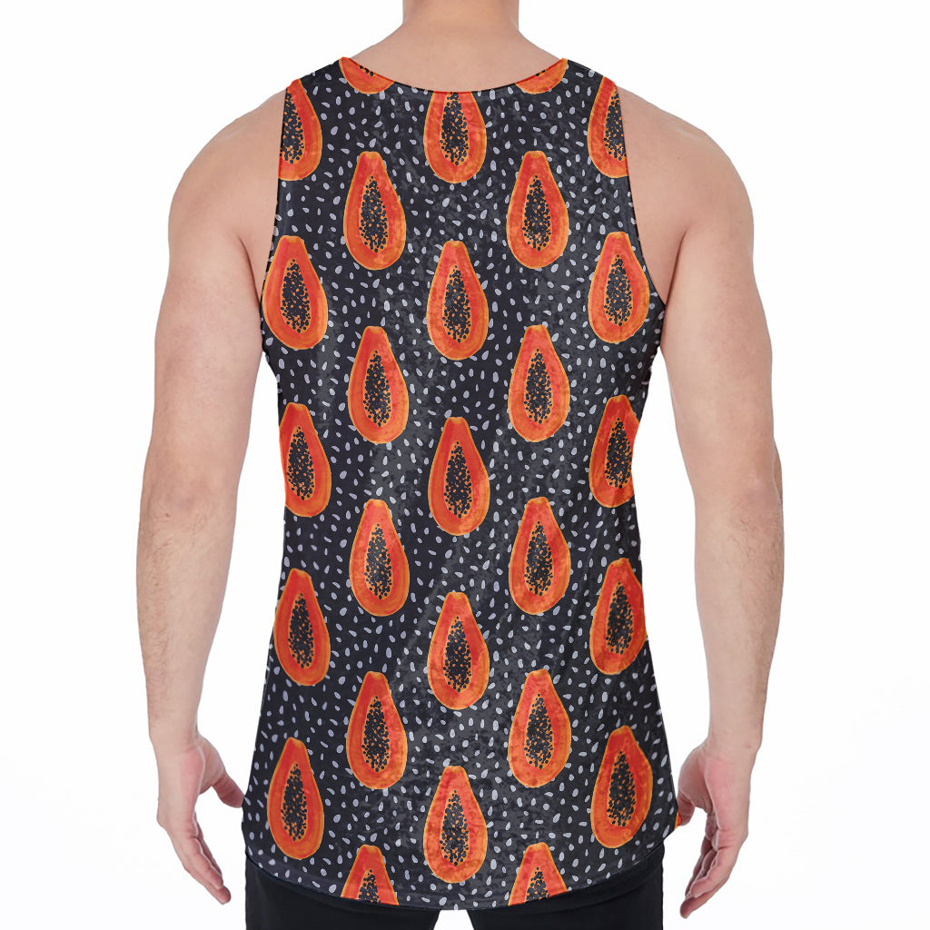 Exotic Papaya Pattern Print Men's Velvet Tank Top