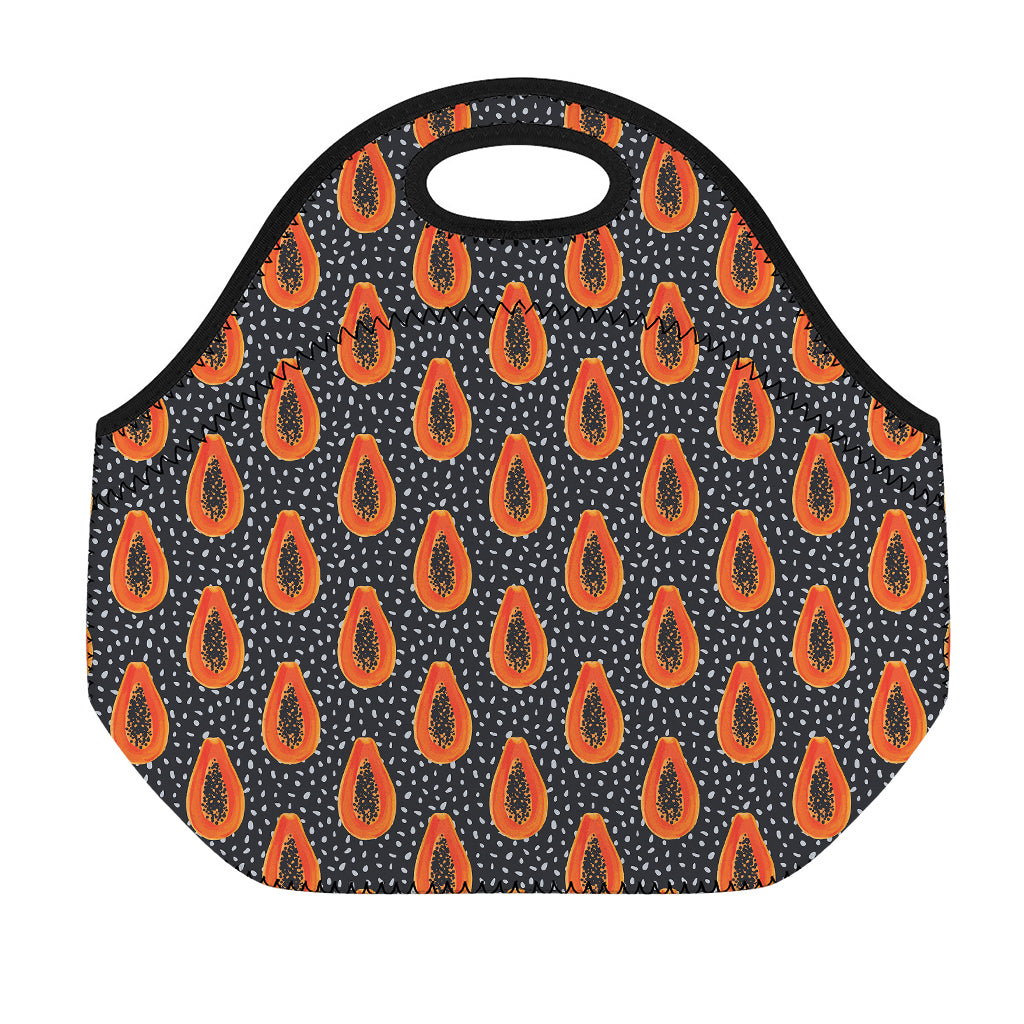 Exotic Papaya Pattern Print Neoprene Lunch Bag