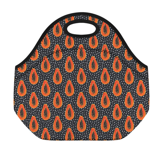 Exotic Papaya Pattern Print Neoprene Lunch Bag