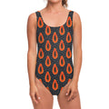 Exotic Papaya Pattern Print One Piece Swimsuit