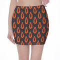 Exotic Papaya Pattern Print Pencil Mini Skirt