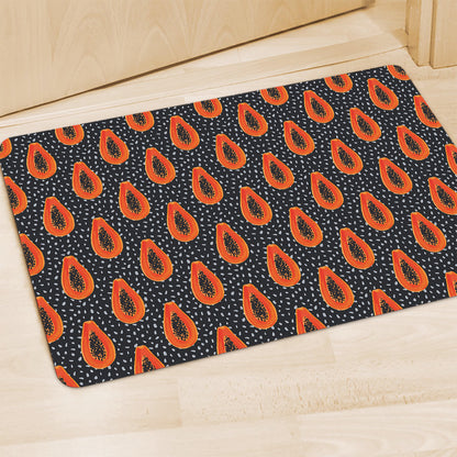 Exotic Papaya Pattern Print Polyester Doormat