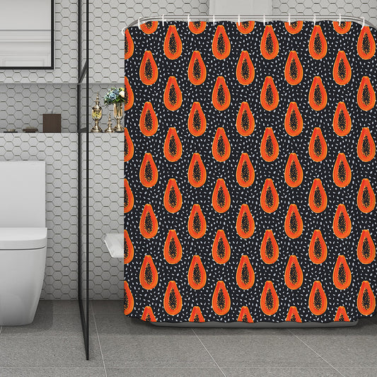 Exotic Papaya Pattern Print Polyester Shower Curtain