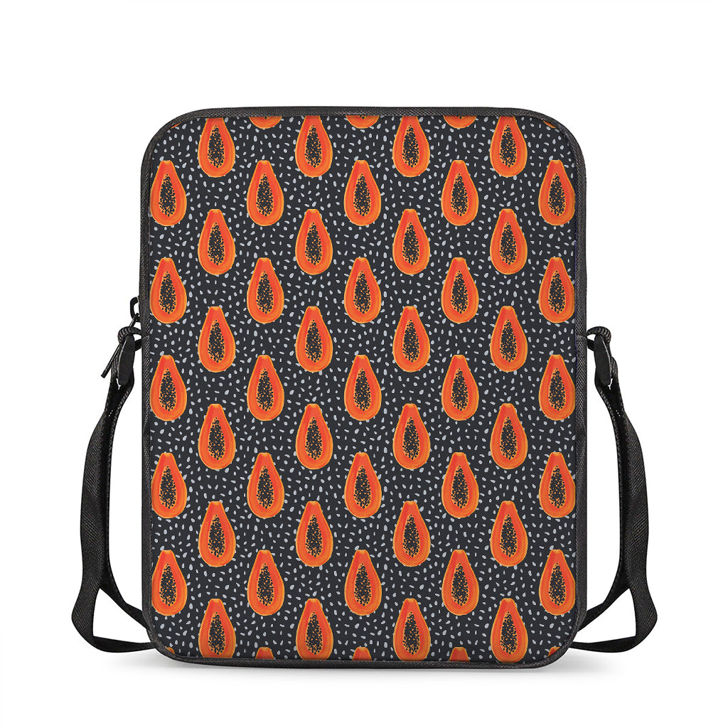 Exotic Papaya Pattern Print Rectangular Crossbody Bag