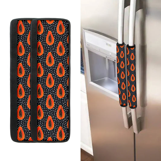 Exotic Papaya Pattern Print Refrigerator Handle Covers