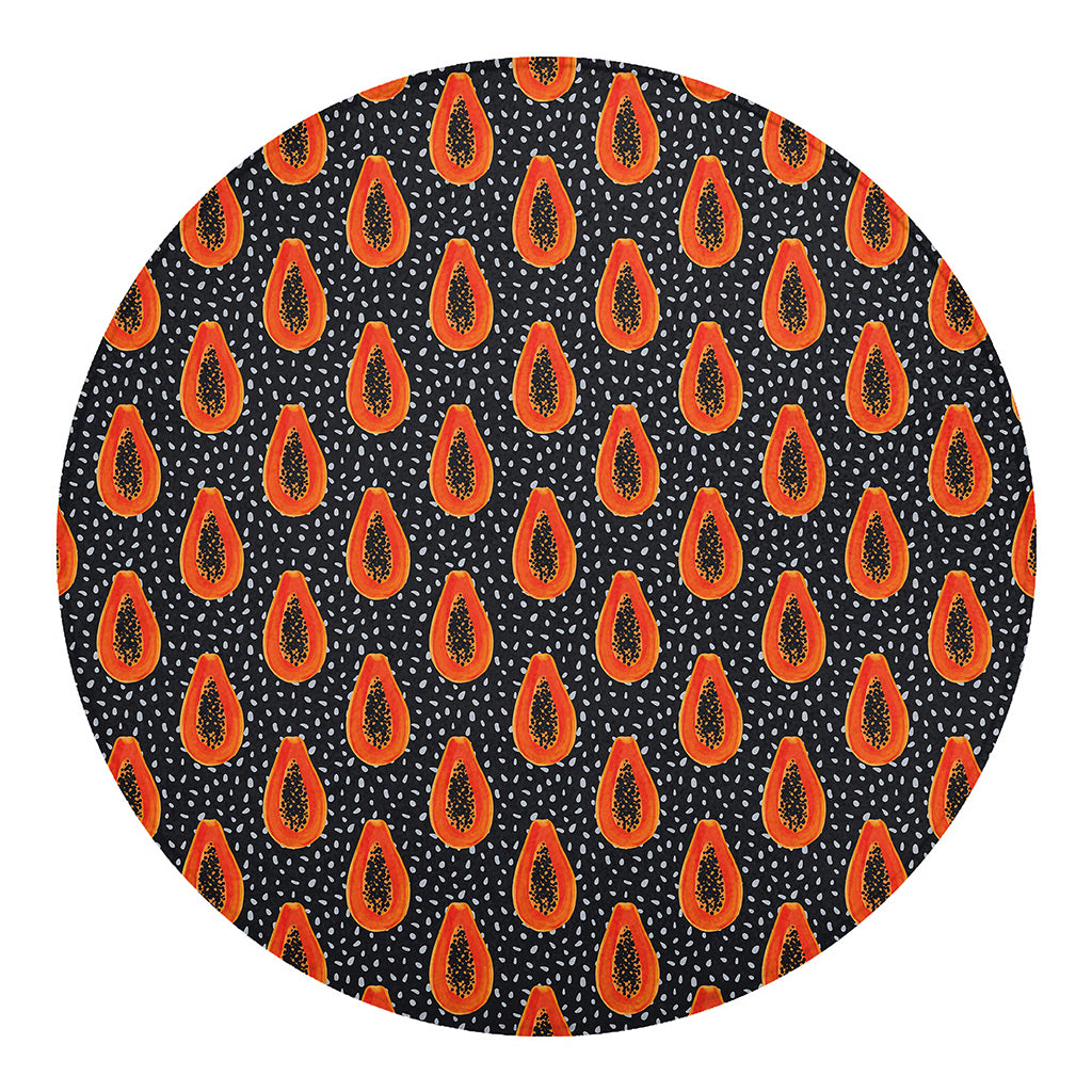 Exotic Papaya Pattern Print Round Blanket