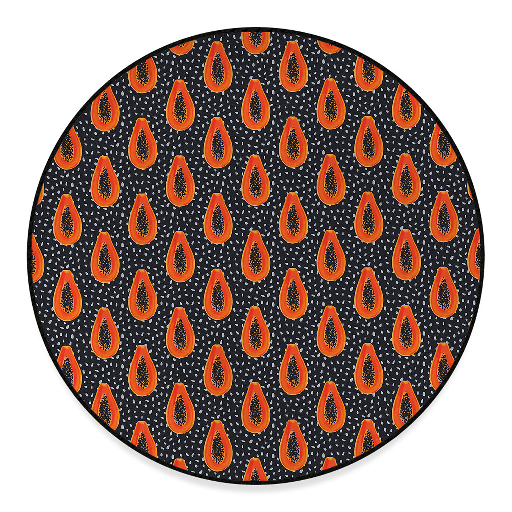 Exotic Papaya Pattern Print Round Floor Mat