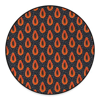 Exotic Papaya Pattern Print Round Floor Mat