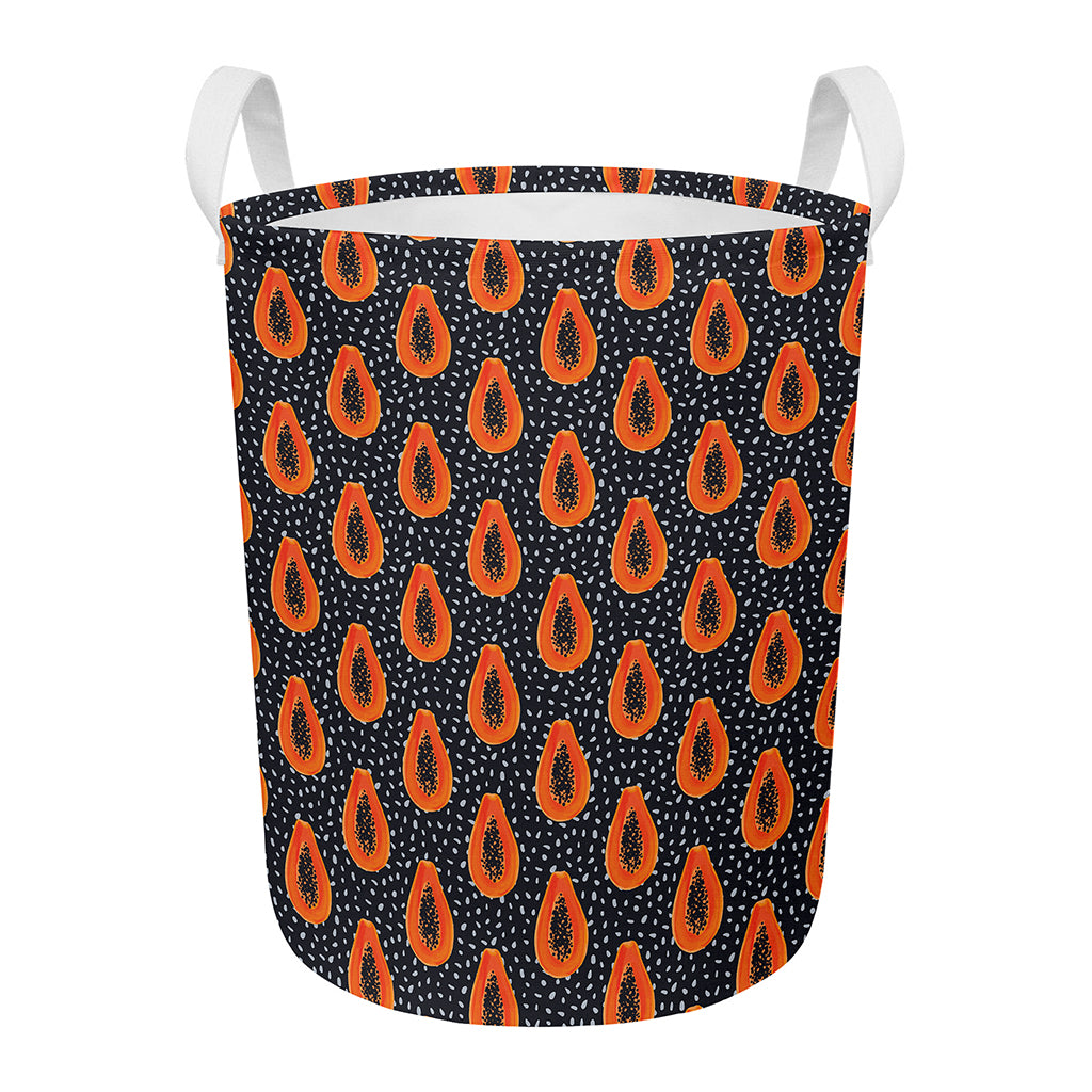 Exotic Papaya Pattern Print Round Laundry Basket