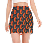 Exotic Papaya Pattern Print Side Slit Mini Skirt