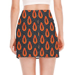 Exotic Papaya Pattern Print Side Slit Mini Skirt