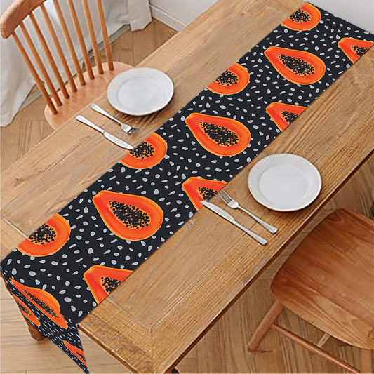 Exotic Papaya Pattern Print Table Runner