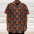 Exotic Papaya Pattern Print Textured Short Sleeve Shirt