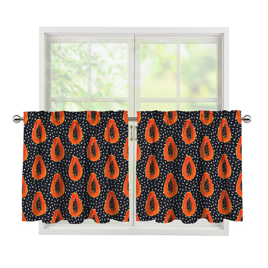 Exotic Papaya Pattern Print Tier Curtains