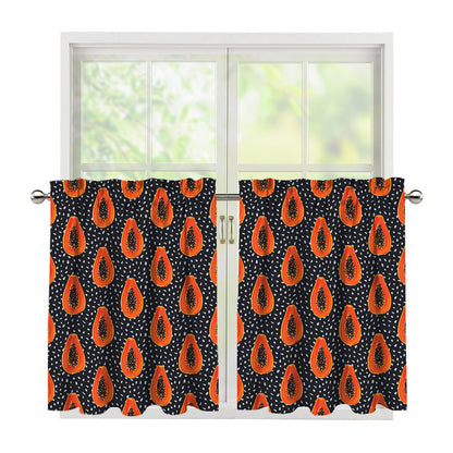 Exotic Papaya Pattern Print Tier Curtains