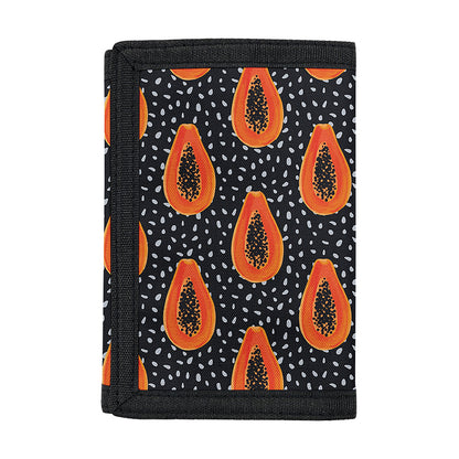 Exotic Papaya Pattern Print Trifold Wallet