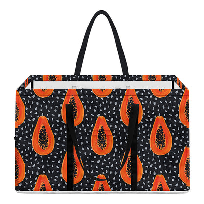 Exotic Papaya Pattern Print Utility Tote Bag