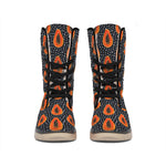 Exotic Papaya Pattern Print Winter Boots