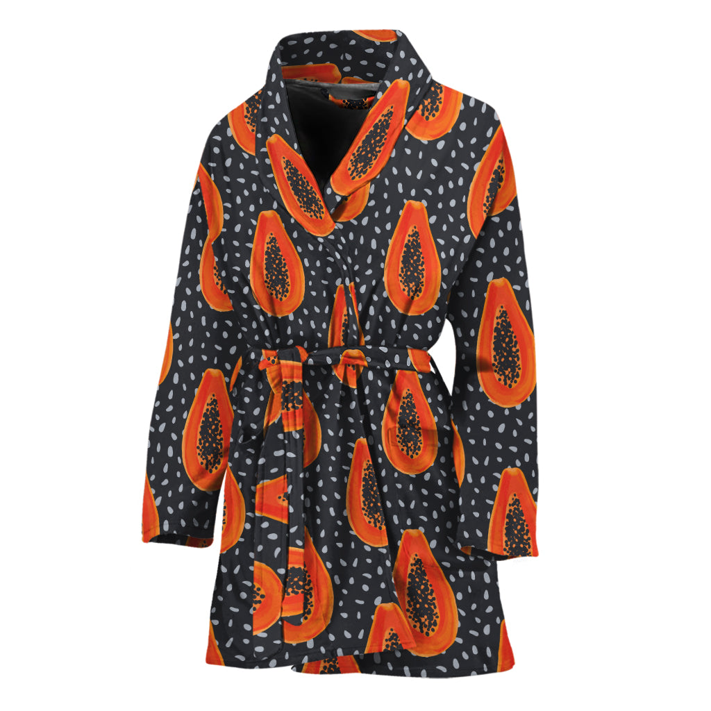 Exotic Papaya Pattern Print Women's Bathrobe