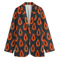 Exotic Papaya Pattern Print Women's Cotton Blazer