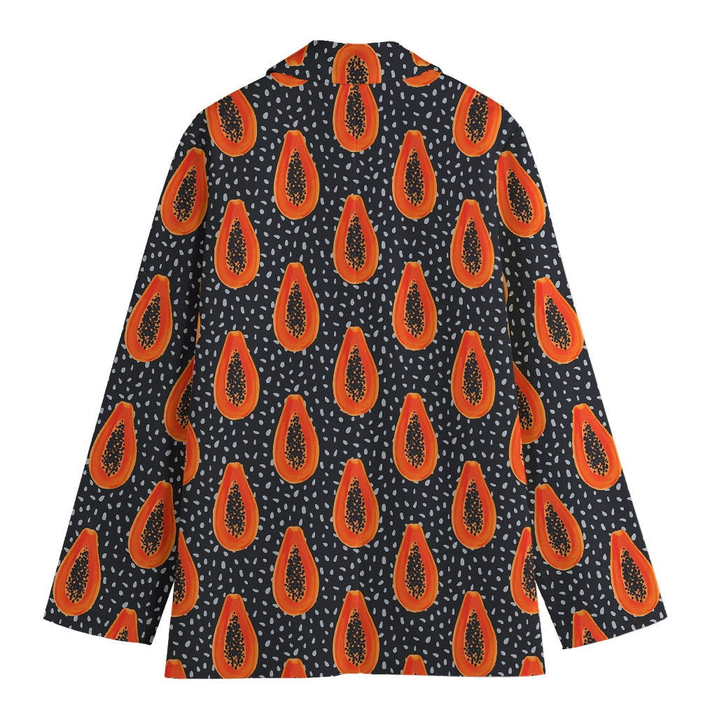Exotic Papaya Pattern Print Women's Cotton Blazer