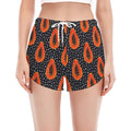 Exotic Papaya Pattern Print Women's Split Running Shorts
