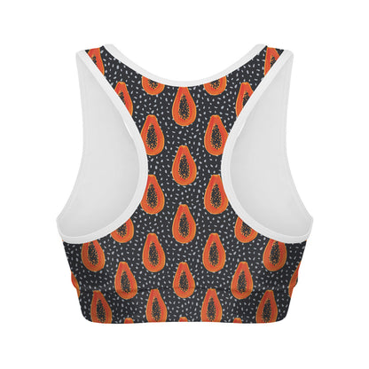Exotic Papaya Pattern Print Women's Sports Bra