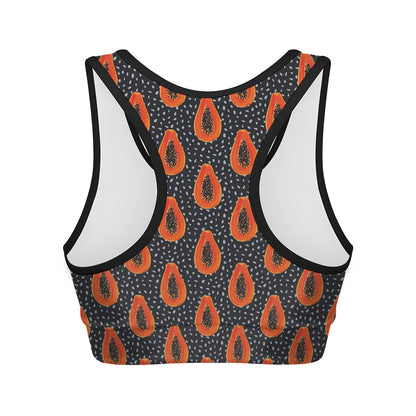 Exotic Papaya Pattern Print Women's Sports Bra